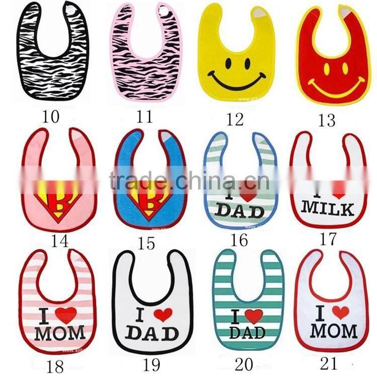 2016 new product hot sale long sleeve cute baby bibs with sleeves