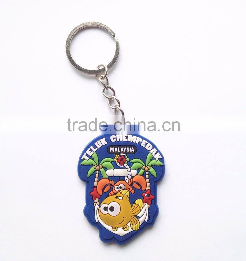 Wholesale Letter Printing Funny Soft Rubber Key chain Metal Animal Key ring Manufacture