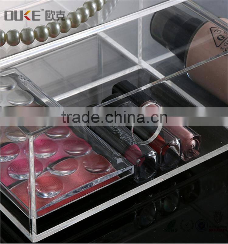 manufacture supply 2 tier finger drawer acrylic storage box