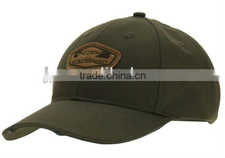 100% fleece high quality baseball caps with 3-5 led lights