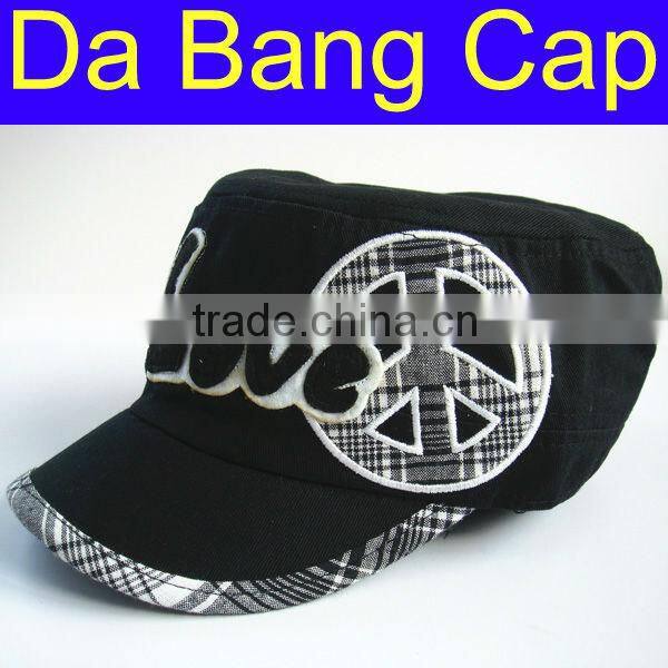 Custom 100% cotton kids snapback hat military hat with embroidery