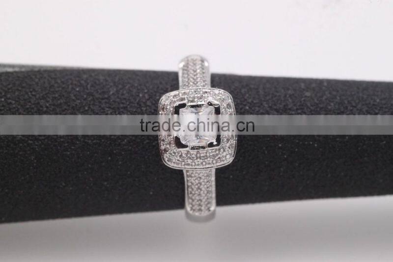 trendy 925 silver zircon pave setting ring for women