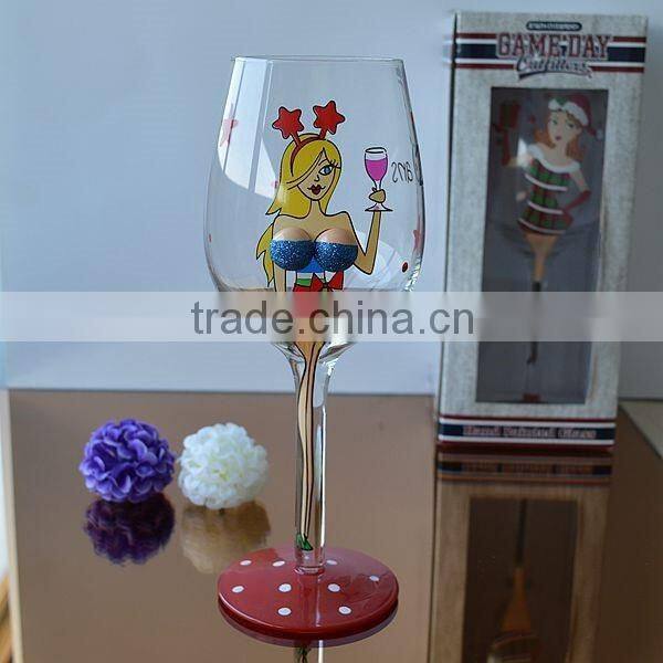 Crystal Christmas wine glass with stem from Bengbu Cattelan Glassware Factory