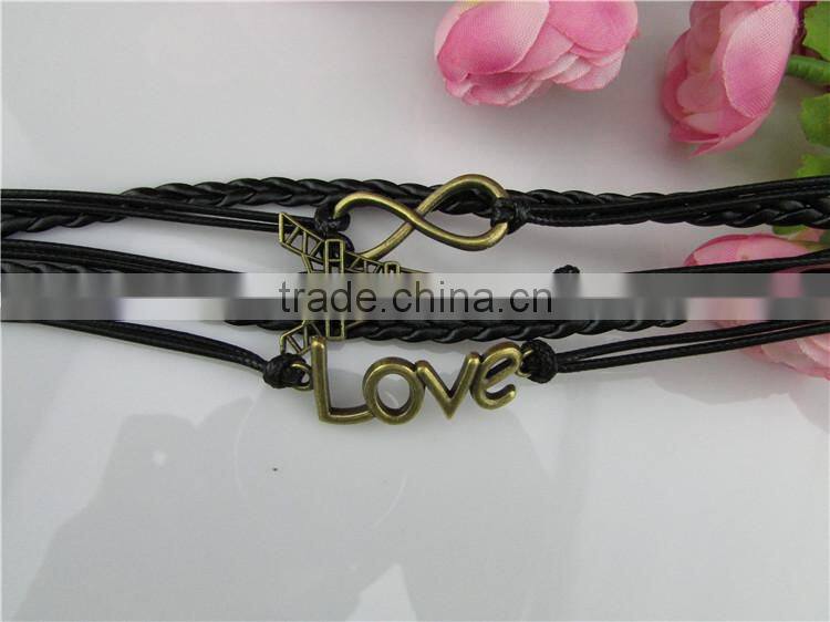 MYLOVE Fashion effiel tower handmade charm bracelet alloy design bracelet MLCN042