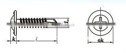 Pan head CSK head wafer head self drilling screws DIN7504