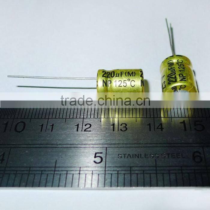 220UF/16V 6*7 green metallized polyester film capacitor
