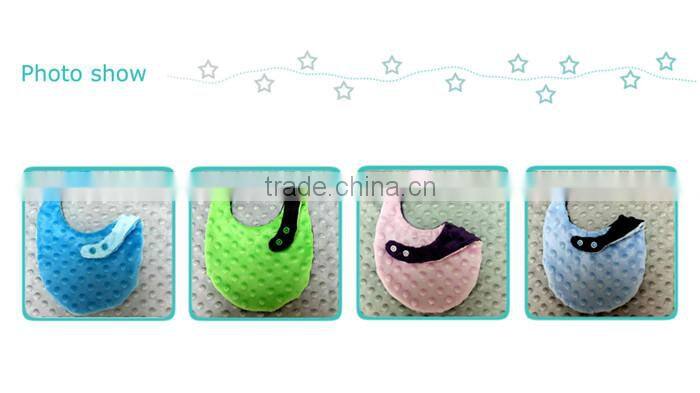 Hot Sale Microfiber Velboa Minky Material Cheap Custom Baby Bibs For Decor SBIB15091804
