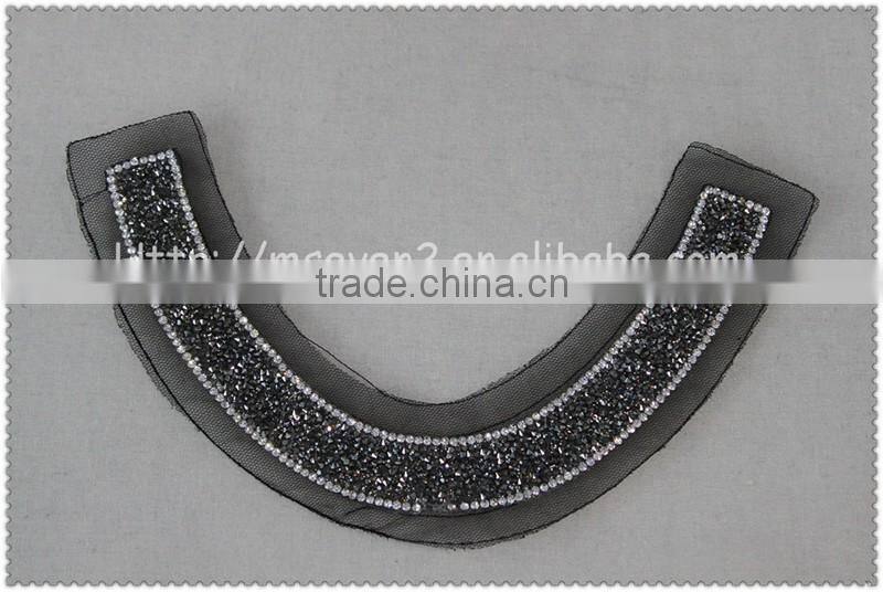 Popular Hot fix rhinestone collar/fancy rhinestone collars for garment