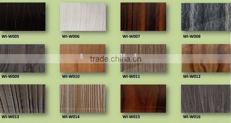Two side same color wood grain uv board ,one side in high hlossy