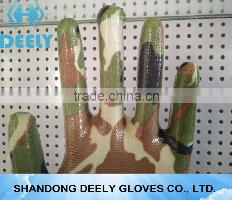 13Gauge Transparent Nitrile Fully Coated Gloves with Printing Liner for Garden