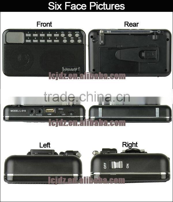 L-015 2015 hot mini fm auto scan radio with mp3 player and speaker