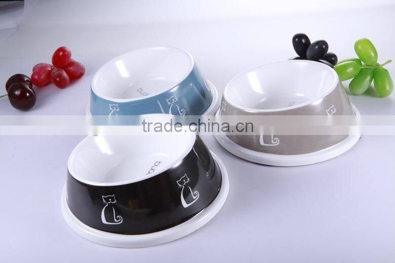 High quality puppy dog melamine slow feed pet bowl dog drinking bottle