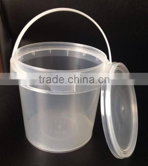 5L plastic clear bucket yogurt with handle