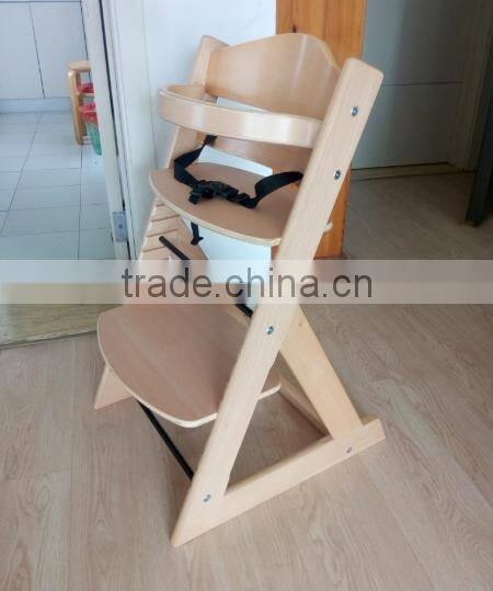European Standard EN14988 Beech wood multifunctional 3 in 1 baby high chair
