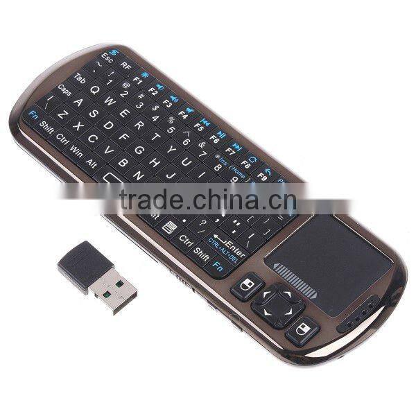 Hot sales 2.4G Mini handheld keyboard Wireless touchpad IR Remote & Laser keyboards