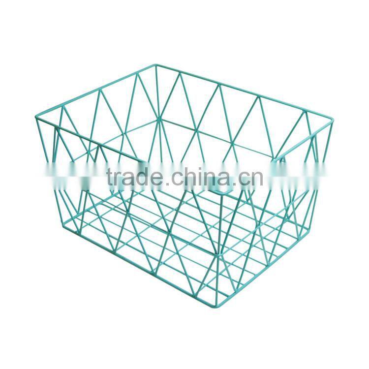 Eco-friendly rectangular chicken wire basket wholesale metal wire mesh basket