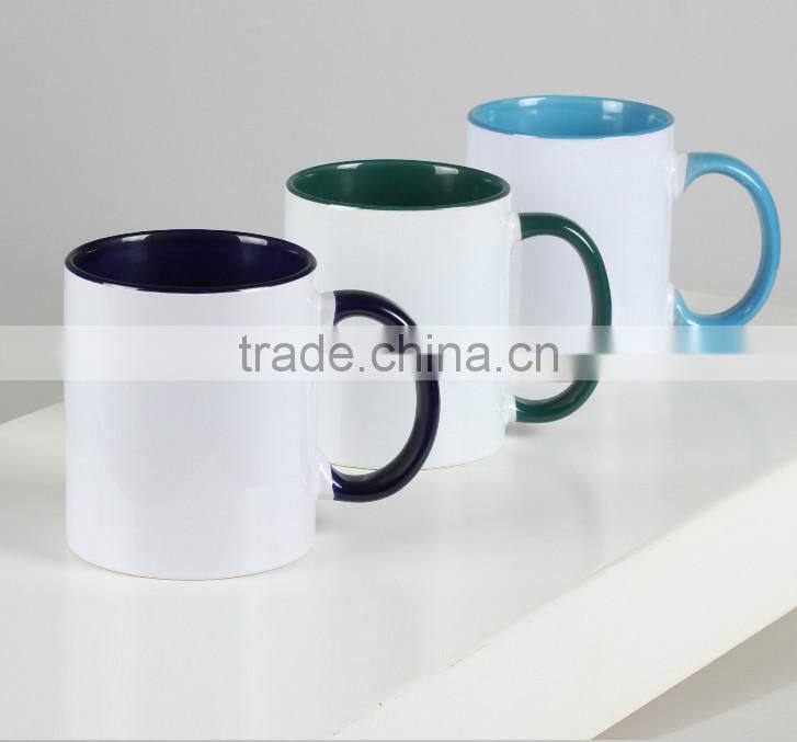 China Sublimation Blanks Wholesaler 11oz Inner Color Ceramic Sublimation Printing Mugs