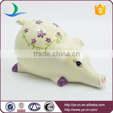 Beige pig hand painted ceramic home decoration accessories