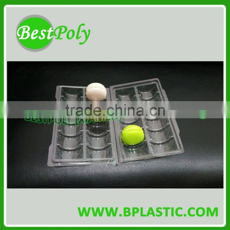 Custom plastic clamshell packaging blister tray for cookies macarons