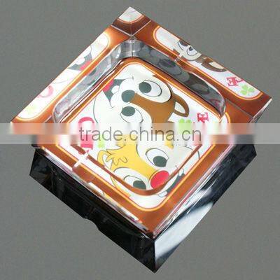 customized cute square crystal ashtrays