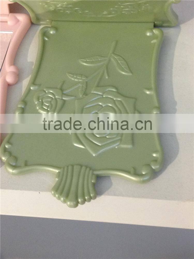 Plastic Mini Pocket Girl Makeup Compact Cosmetic Mirror With Rose Line