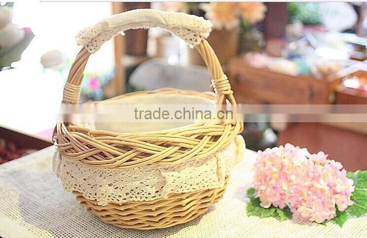small cheap lined willow wicker shopping basket wicker egg basket