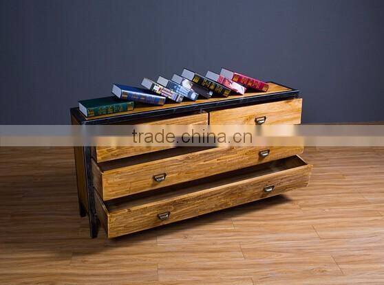 Metal And Wood Antique TV Cabinet , Vintage TV Stand