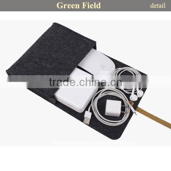 unique mobile accessories felt bag for power bank, mouse, earphone with elastic belt
