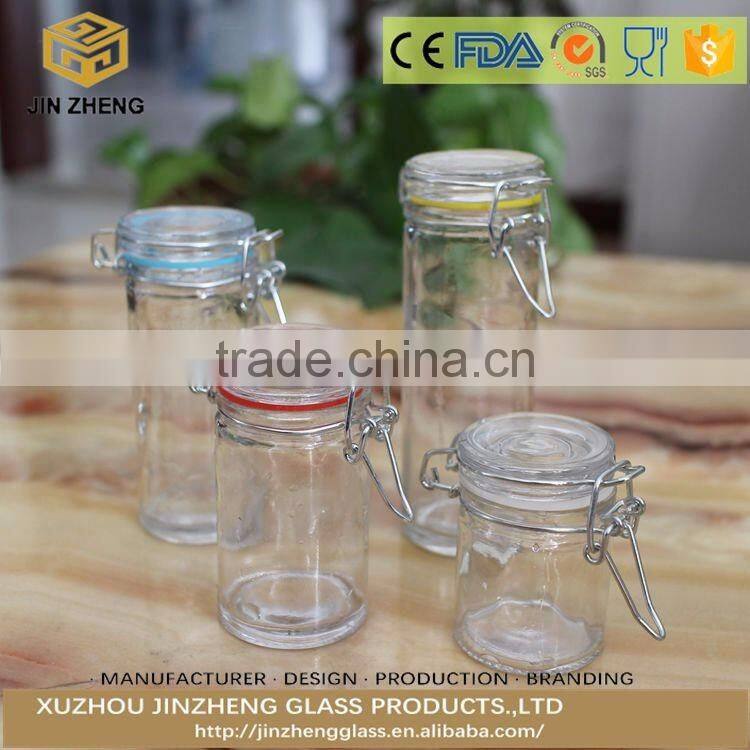 Promotional different size glass jar with clip lid