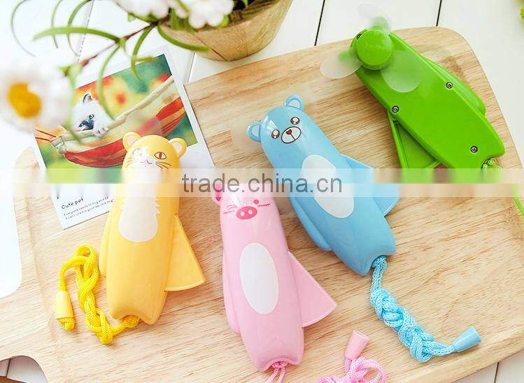 Wholesale Stock Small Order Cartoon Mini Hand Pressure Portable Fan