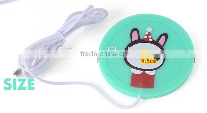 Supply fashion Small drunk doll Silicone USB electric heating keep warm dish / insulation mat