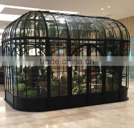 Beautiful Design Tempered Glass Greenhouse / Steel Garden Greenhouse