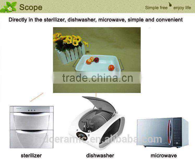 Made in china OEM cheap 2015 ceramic plate with handle