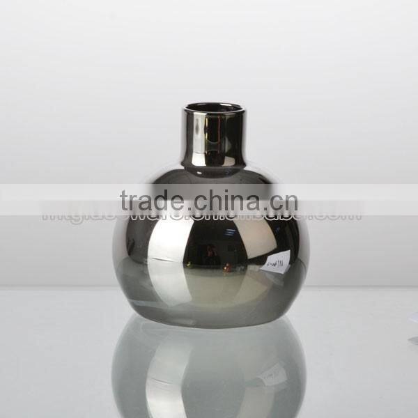 hand made cheap cute mini color electroplate glass vase style