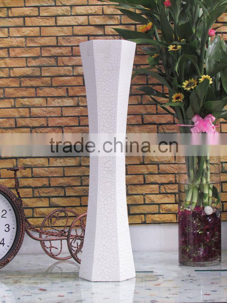 fashionable crackle wooden floor vase for home decor