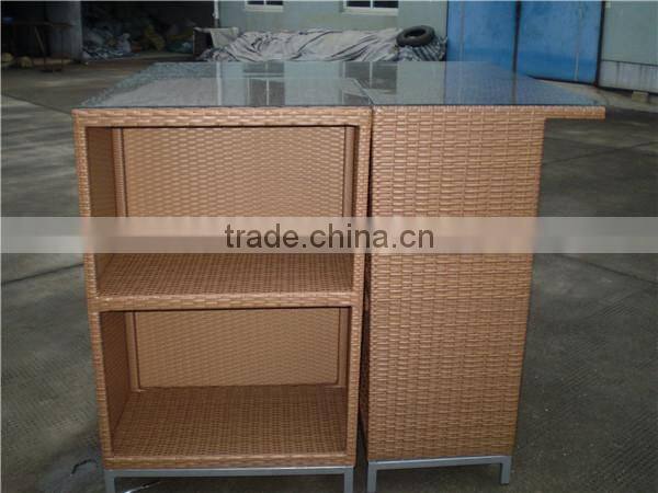 Rattan corner cabinet