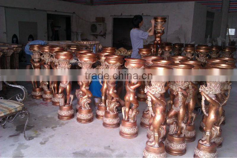 Antique gold polyresin home&hotel fancy fruit bowl