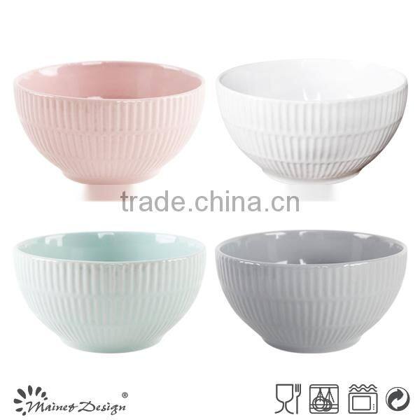 ceramic crockery stoneware emboss dinnerware bulk bowl