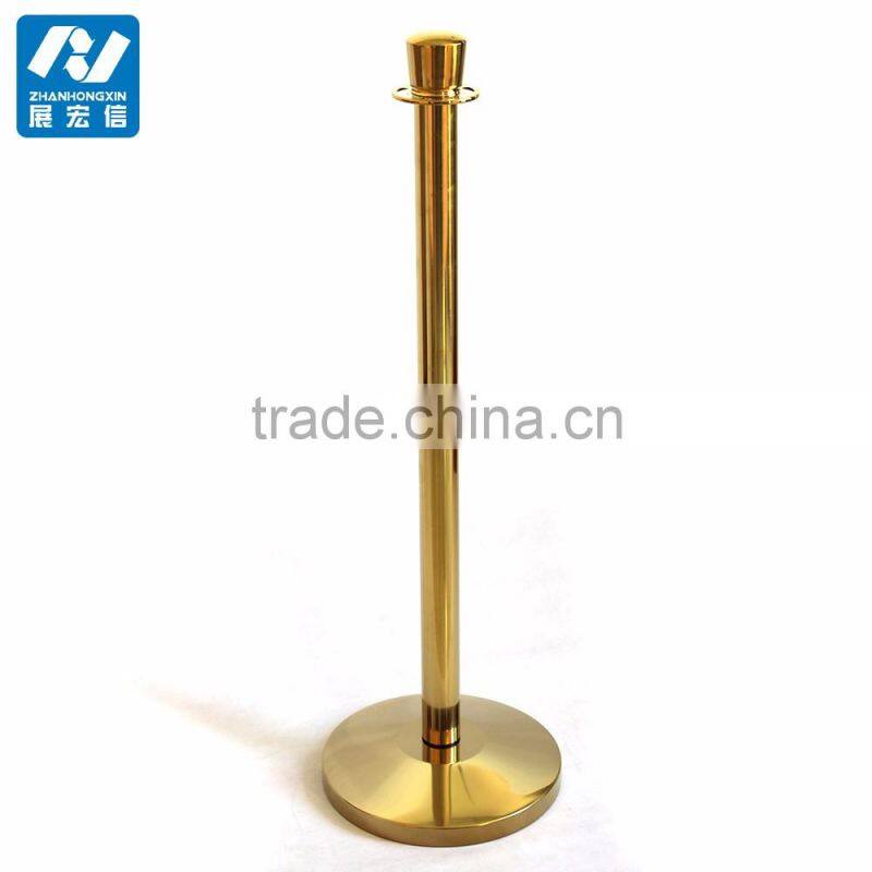 Gold Plated Crown Head Queue Rope Stanchions