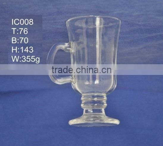 Environmental friendly glass coffee mugs with decal logo