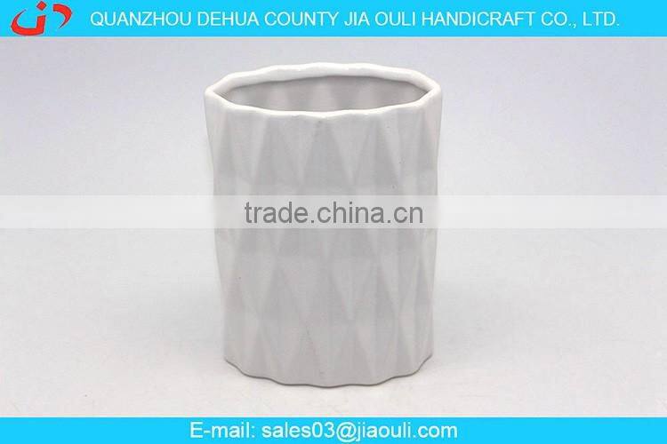Popular design white ceramic flower vase home decoration