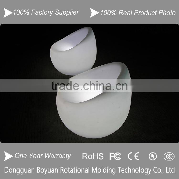 Plastic led chair/led furniture/long led sofa with leather