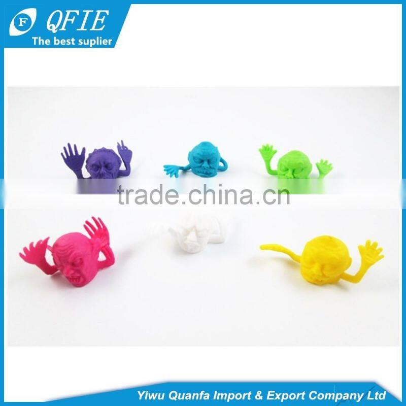 High quality Halloween gifts colorful mini soft Monster TPR Finger Puppet toy for capsule vending machine