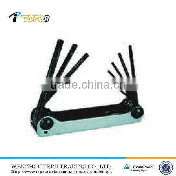 Carbon steel Plastic handle folding 8pcs hex key socket wrench set