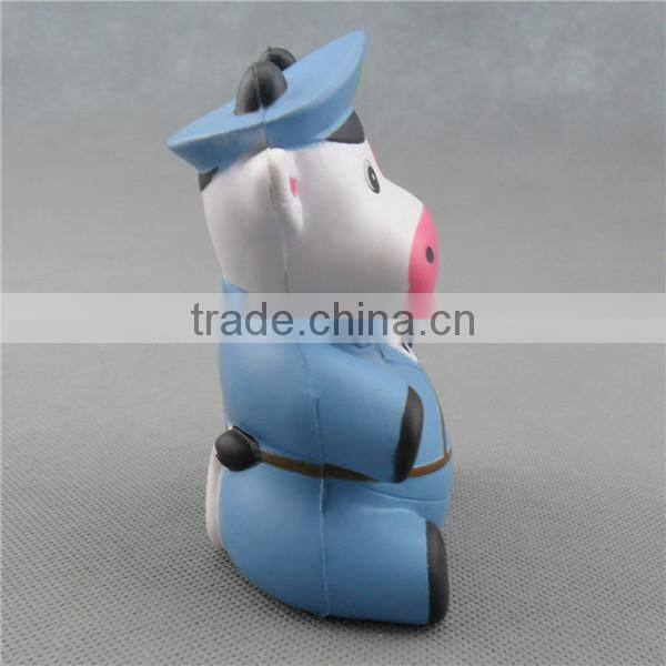 pu promotional cheap gifts cow shaped animal stress toy