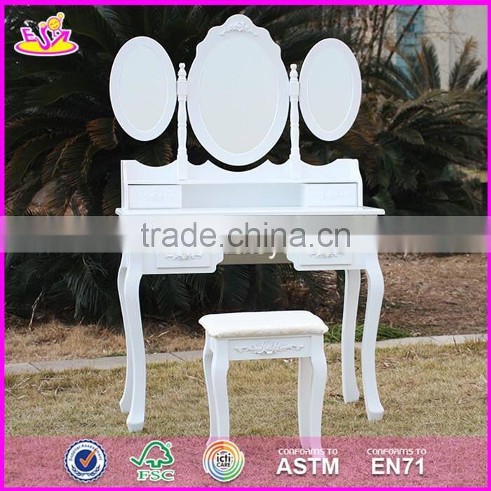 2017 New design youth white folding wooden dressing table W08H076