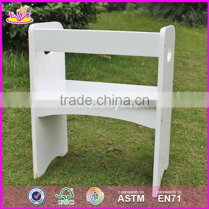 2017 new design home / school / kindergarten white wooden toddler activity table with storage box W08G193