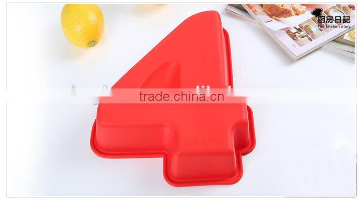 Fashion chocolate ice tray digital shape silicone cake mold
