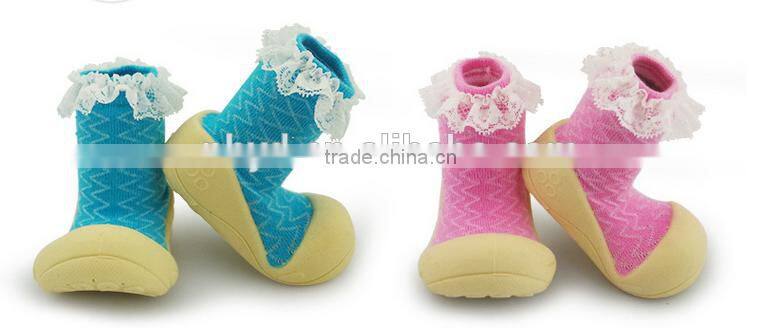New trend of baby socks shoes baby toddler shoes slip model softy walking sock shoes