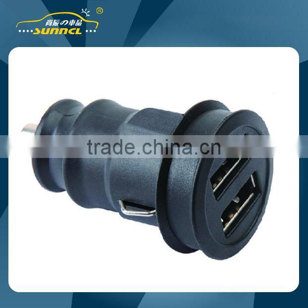 Dual USB Car Power Charger , Mini Charger for Apple and Samsung Device